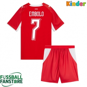 Schweiz Breel Embolo #7 Replik Heimtrikot Kinder WM 2026 Kurzarm (+ Kurze Hosen)
